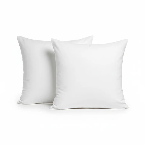 Set 2 Almohadas 350 Gr Microfibra Tela 300 Hilos Algodón Egipcio 45x45 cm Blanco
