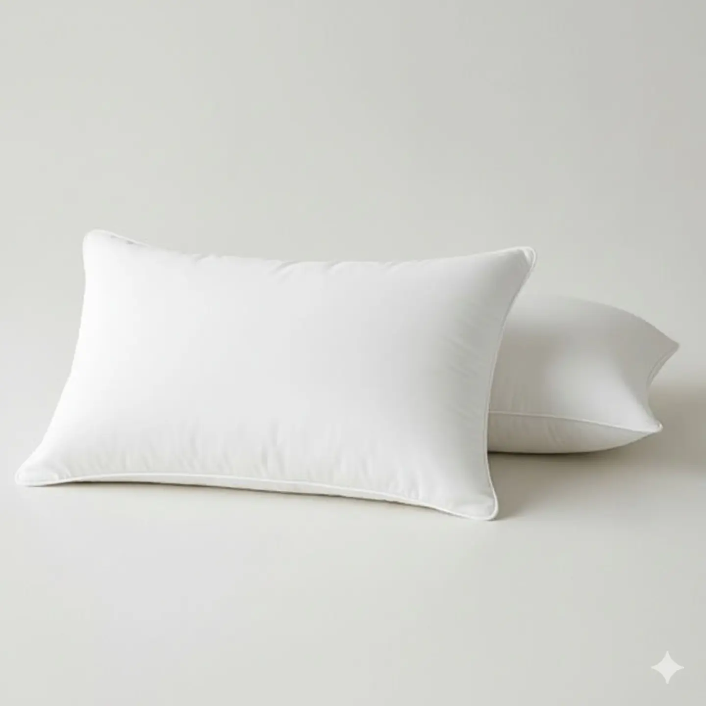 Set 2 Almohadas 1000 Gr Microfibra Tela 300 Hilos Algodón Egipcio 50x70 cm Blanco 1