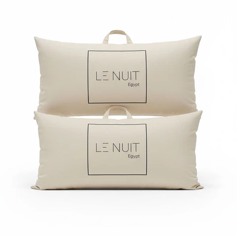 Set 2 Almohadas 1200 Gr Microfibra Tela 300 Hilos Algodón Egipcio 50x90 cm Blanco