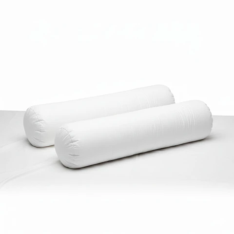 Set 2 Almohadas Tubulares 450 Gr Tela 300 Hilos Algodón Egipcio 30x60 cm Blanco