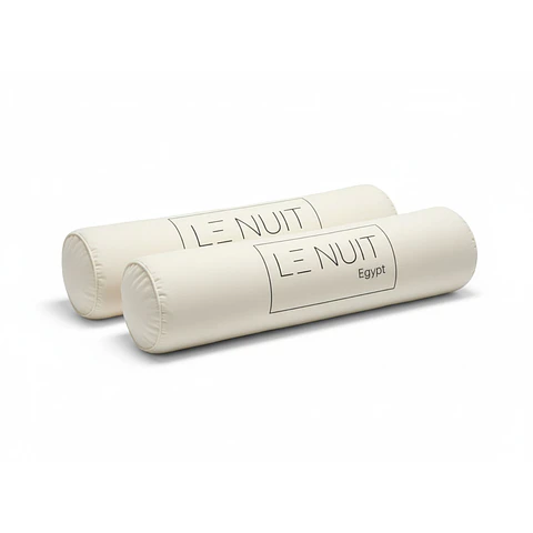 Set 2 Almohadas Tubulares 450 Gr Tela 300 Hilos Algodón Egipcio 30x60 cm Blanco