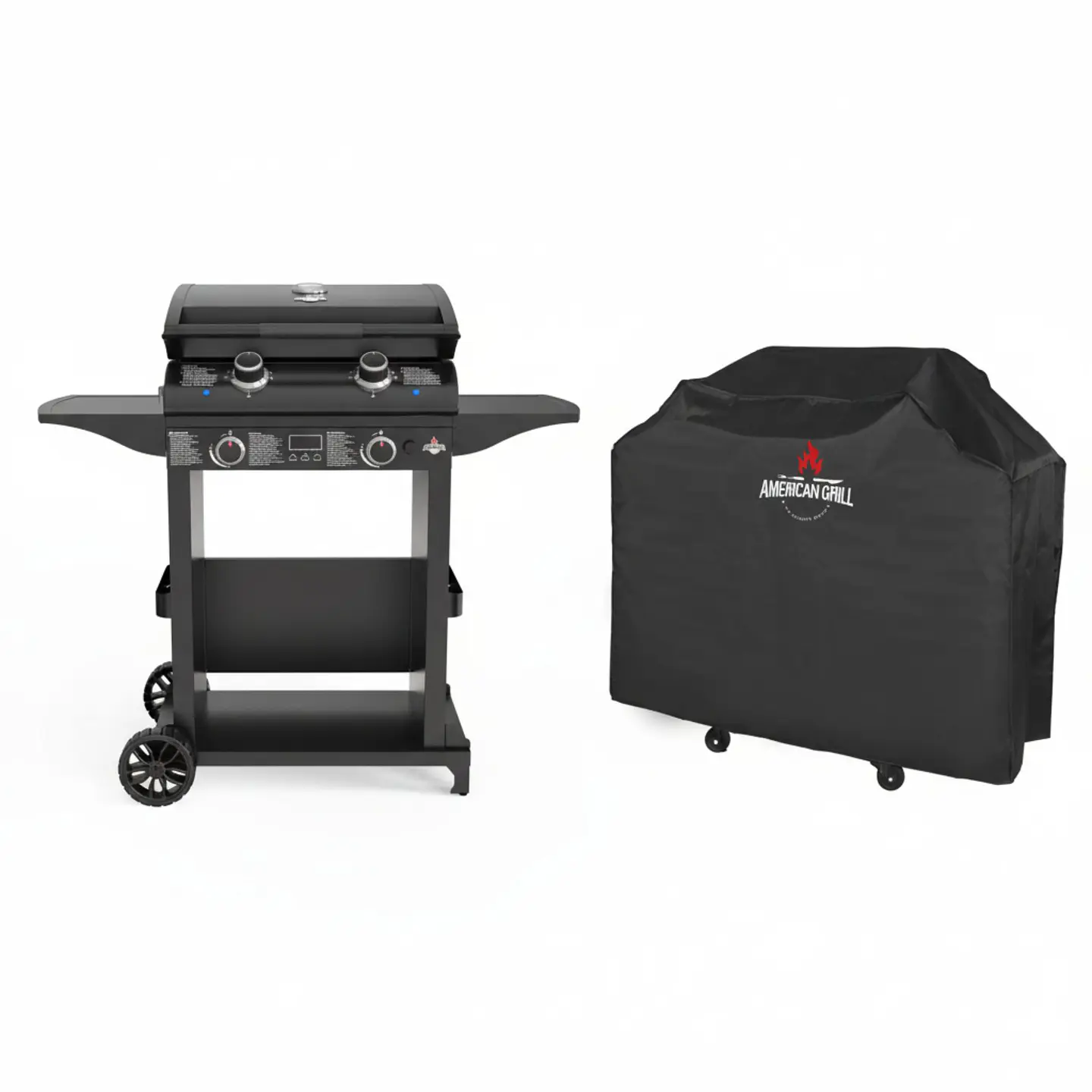 Set Parrilla Exterior Eléctrica E2B Boston Black con Carro + Funda XS 1