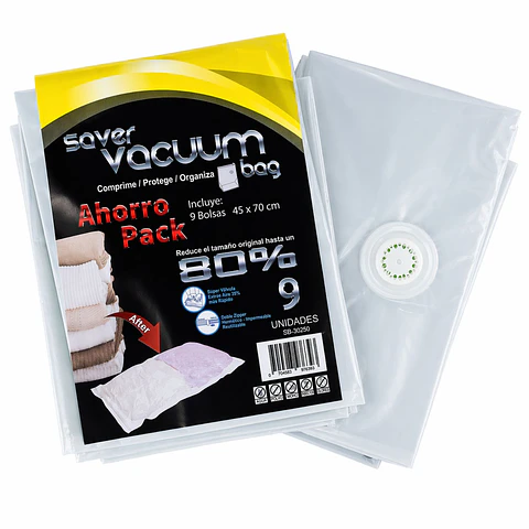 Pack Ahorro 9 Bolsas Ahorra Espacio SVB 45 x 70 cm