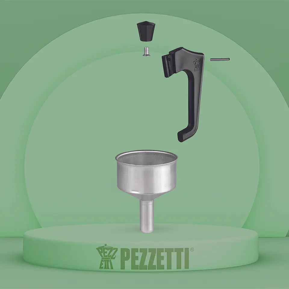 Set 1 Embudo -1 Asas -1 Pomo para Cafetera 6 Taza Pezzetti 3