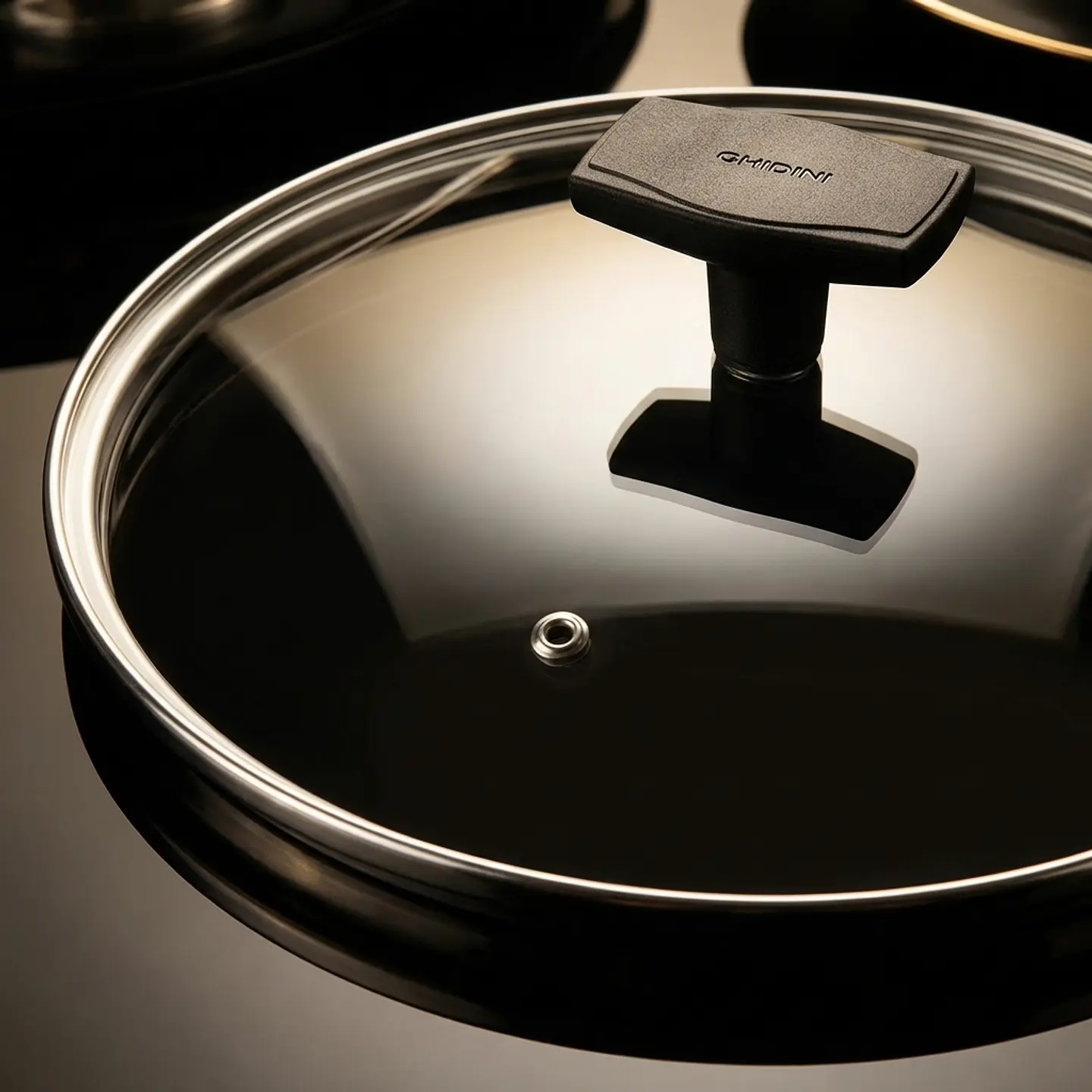 Tapa Vidrio Templado Borde Acero Inox c/Agujero de Vapor 20cm 3