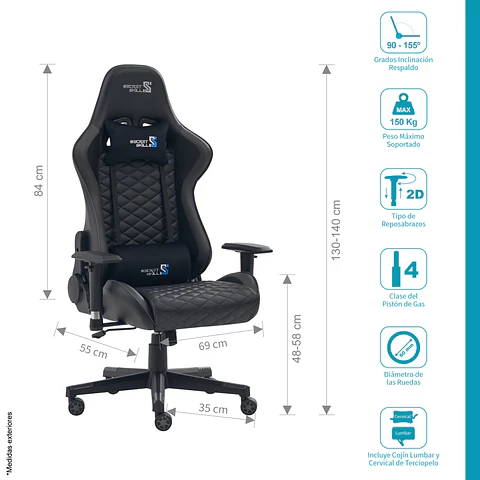 Silla Gamer Shooter Negro /Gris