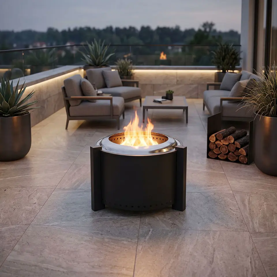 Fogon Brasero Sin Humo 65 cms PATAGON Black Terraza Patio Jardín 3