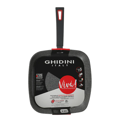 Sarten Parrilla Cuadrado 28cm Negro Antiadherente Viva