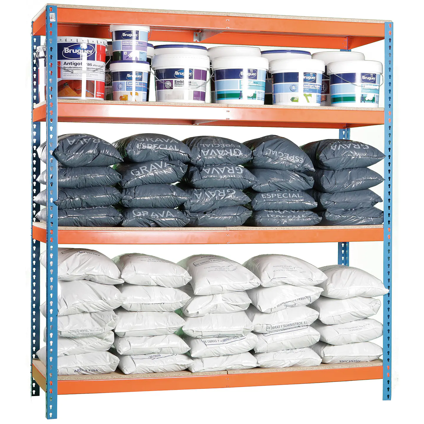 Estantería Ecoforte 1506-4 Chipboard Azul/Naranja 4