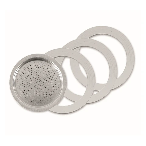 Filtro Acero Inox-2 Juntas Silicona -Cafetera 4 tazas  Steel Express