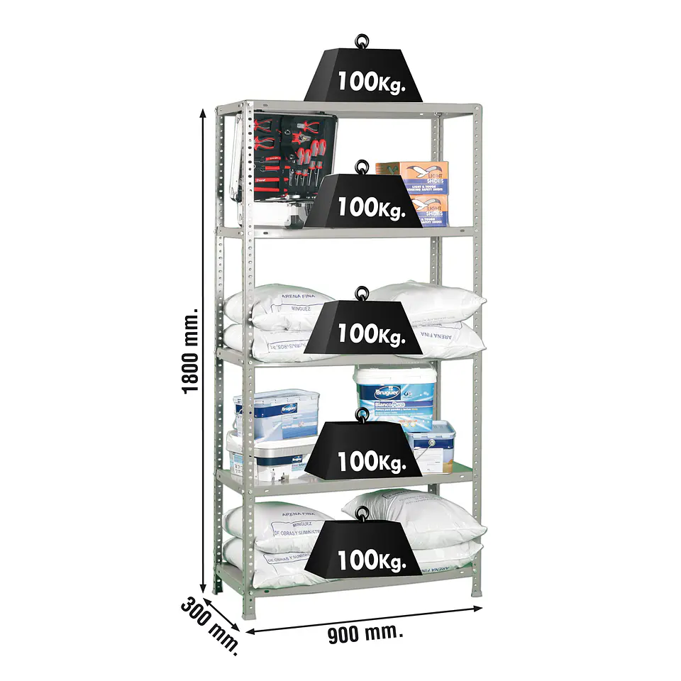 Estantería Metálica Comfort 5/300 Con Tornillos Gris 3