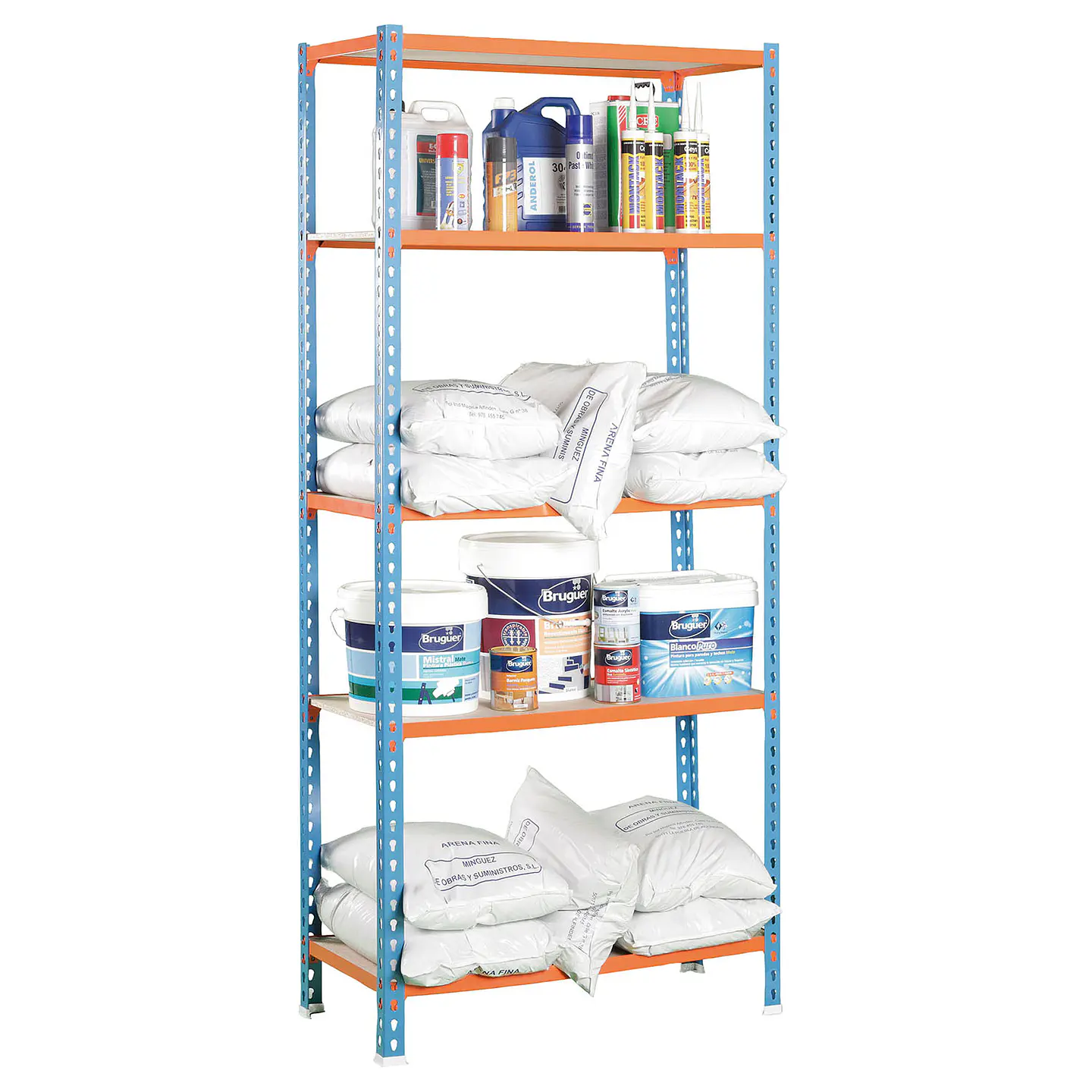 Estanteria Maderclick 5/400 Azul/Naranja/Madera 3