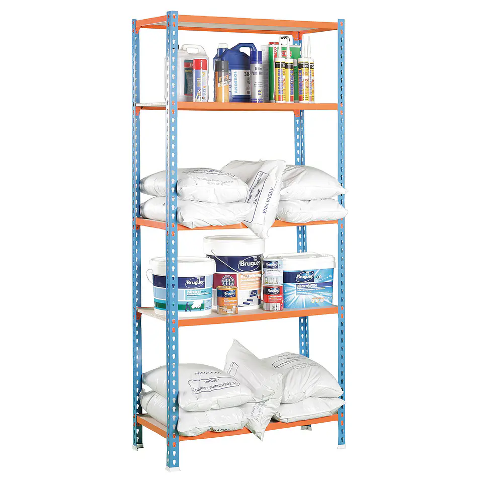 Estanteria Maderclick 5/400 Azul/Naranja/Madera 3