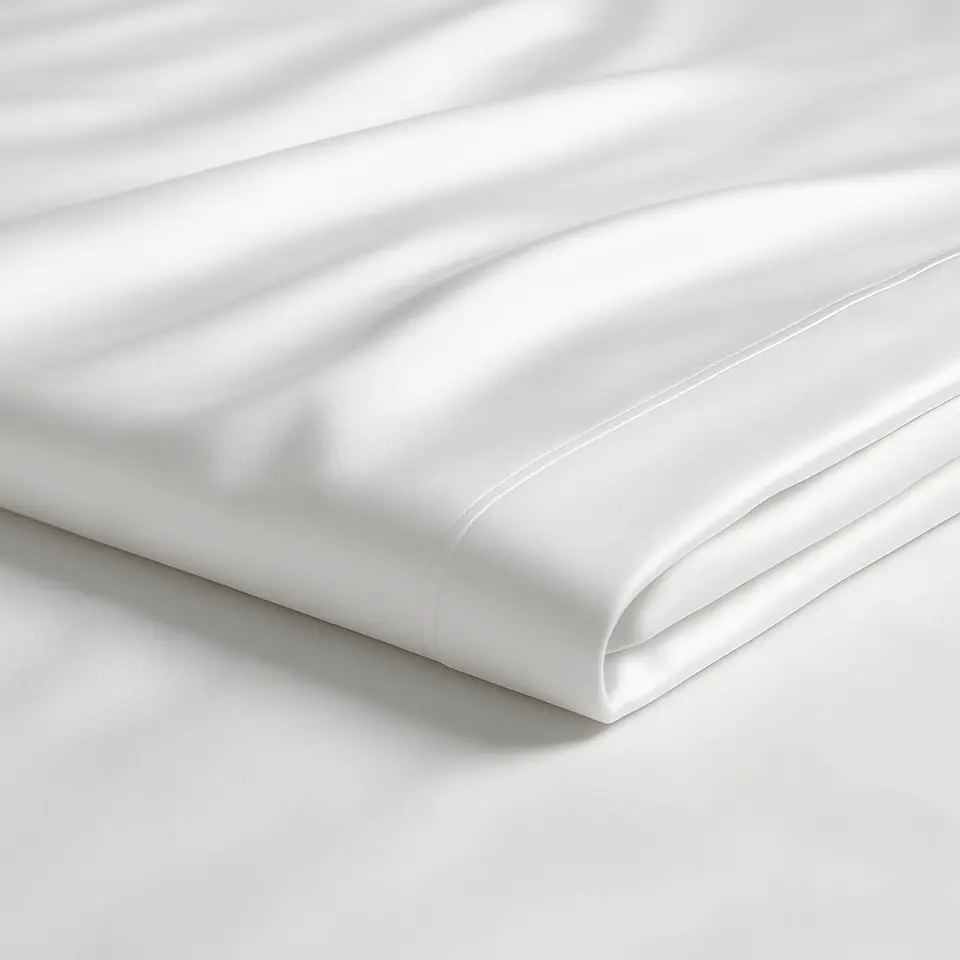 Sábanas 1 Plaza Algodón Giza Percale Egipcio 300 Hilos  Liso Blanco 3