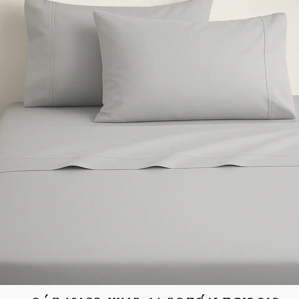 Sábanas King Algodón Egipcio 300 Hilos Gris 2