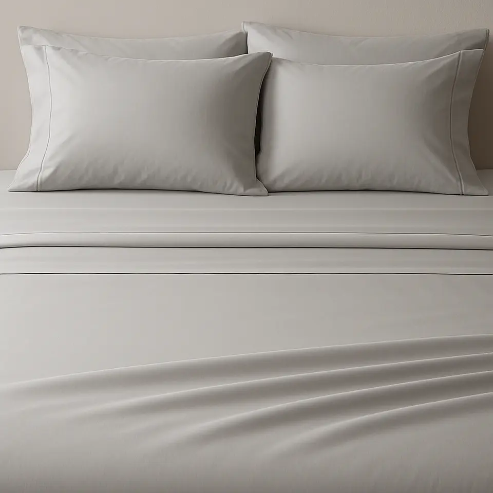 Sábanas Super King Algodón Egipcio 300 Hilos Gris 2