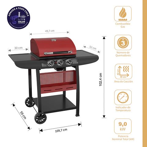Parrilla a Gas Kansas 3B Red