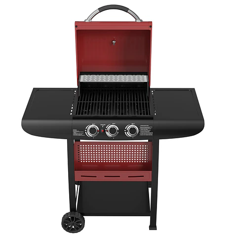 Set Parrilla a Gas 3 Quemadores Kansas Red + Funda S