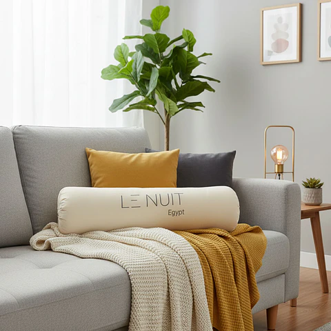 Almohada Tubulares 450 Gr Tela 300 Hilos Algodón Egipcio 30x60 cm Blanco