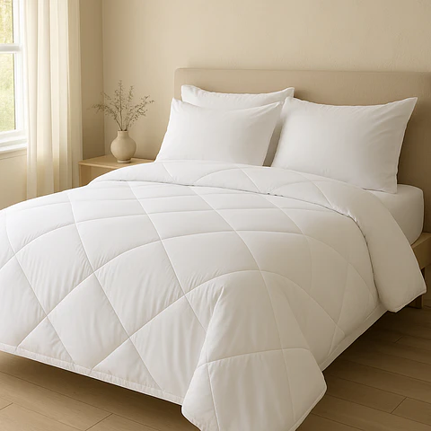 Plumón King Algodón Egipcio 300 Hilos Liso Blanco
