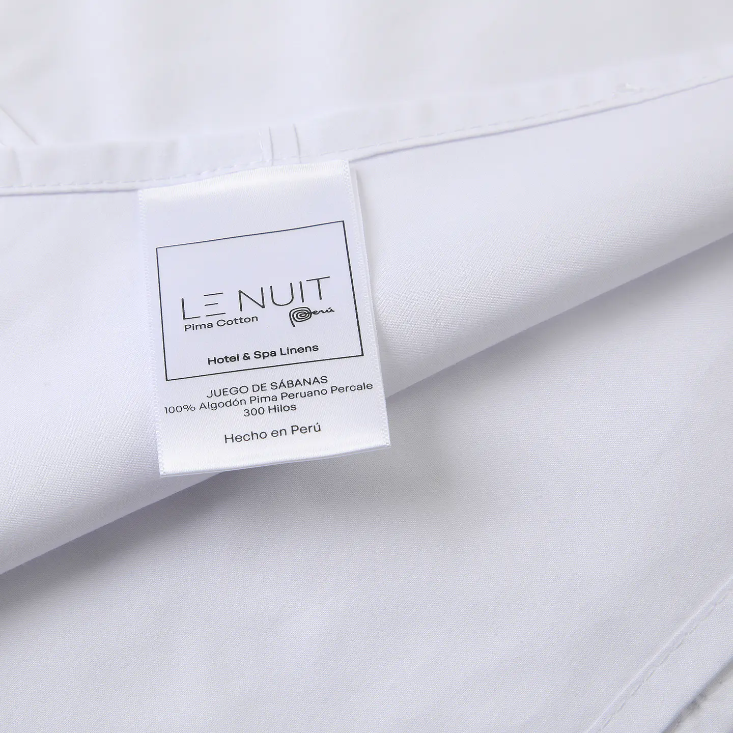 2 Sábanas King 300 Hilos Algodón Pima Peruano Percale Liso Blanco 2