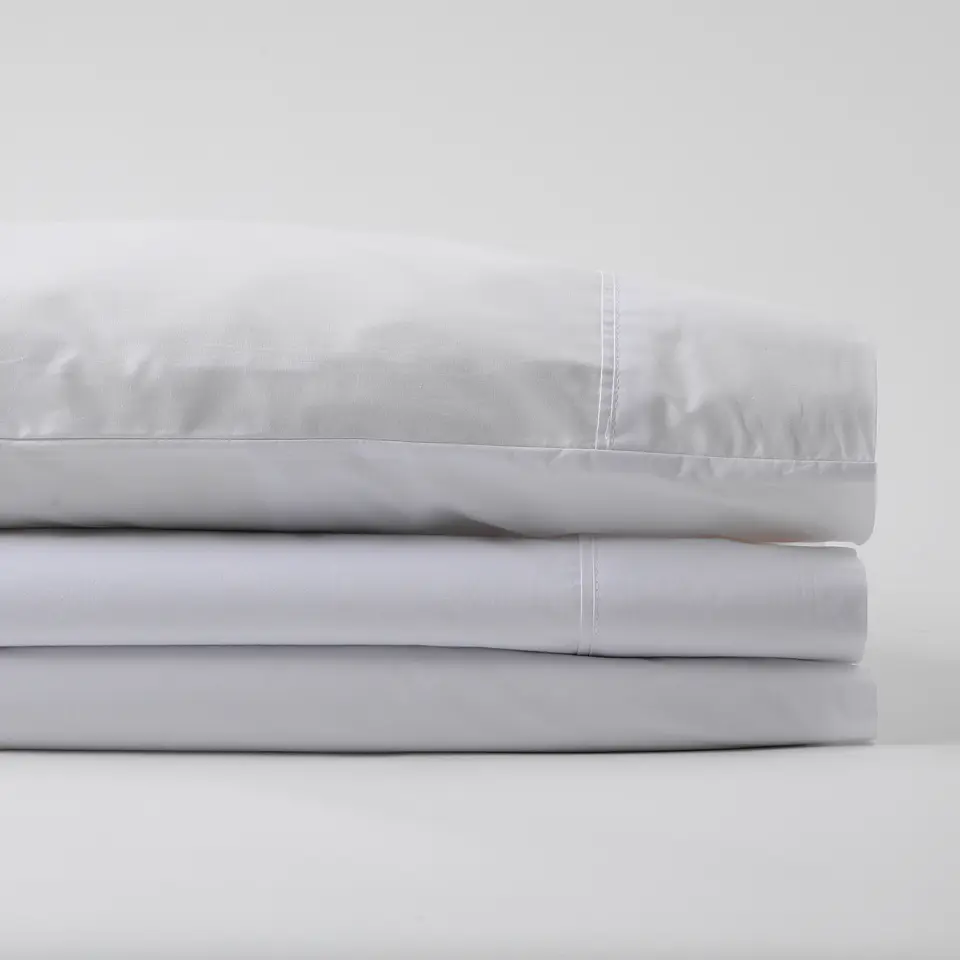 2 Sábanas King 300 Hilos Algodón Pima Peruano Percale Liso Blanco 3