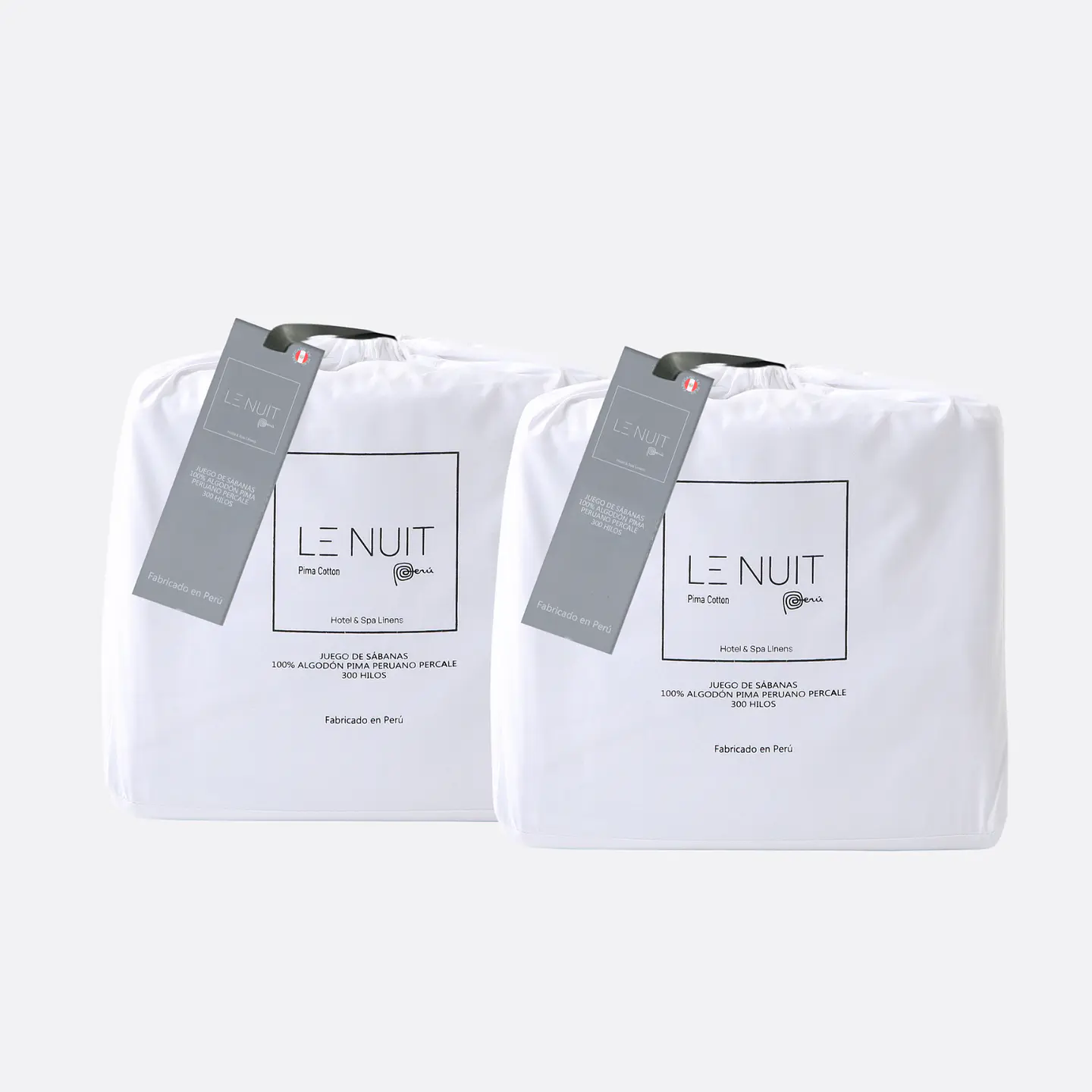 2 Sábanas 300 Hilos Algodón Pima Peruano Percale Liso Blanco 2 Pl 1