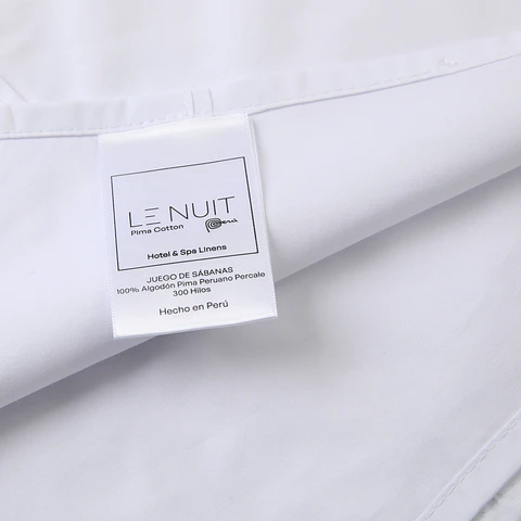 Sábanas King 300 Hilos Algodón Pima Peruano Percale Liso Bco