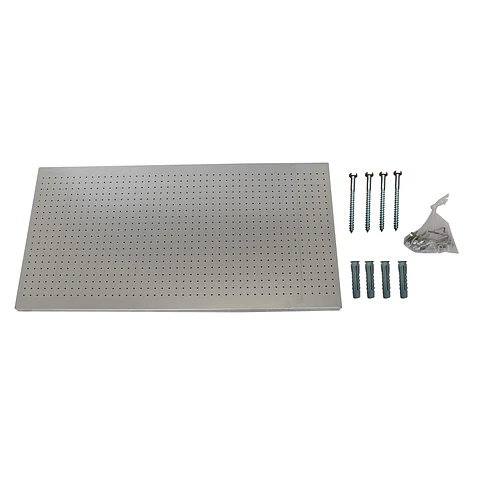 Panel Perforado PanelClik 1200x400 Gris + 8 Ganchos