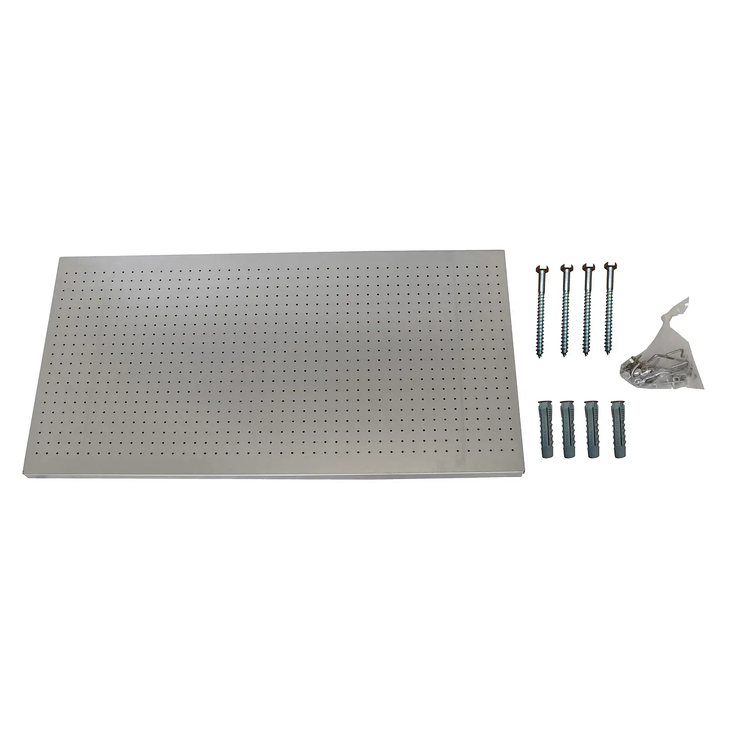 Panel Perforado PanelClik 1200x400 Gris + 8 Ganchos 2