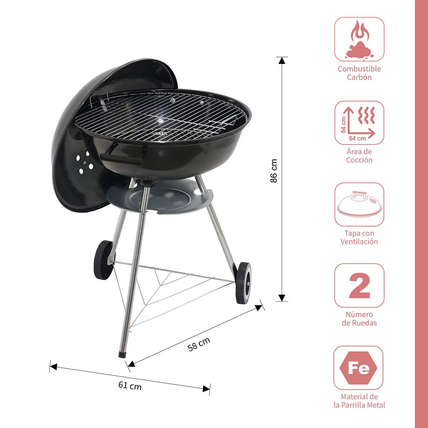 Parrilla a Carbón Kentucky Black 2