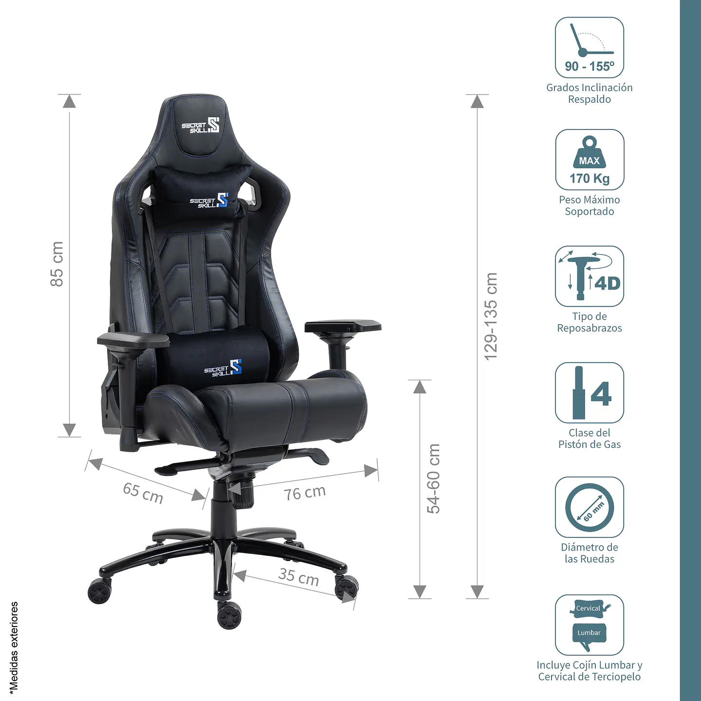 Silla Gamer Black Wolf Negro /Negro 2