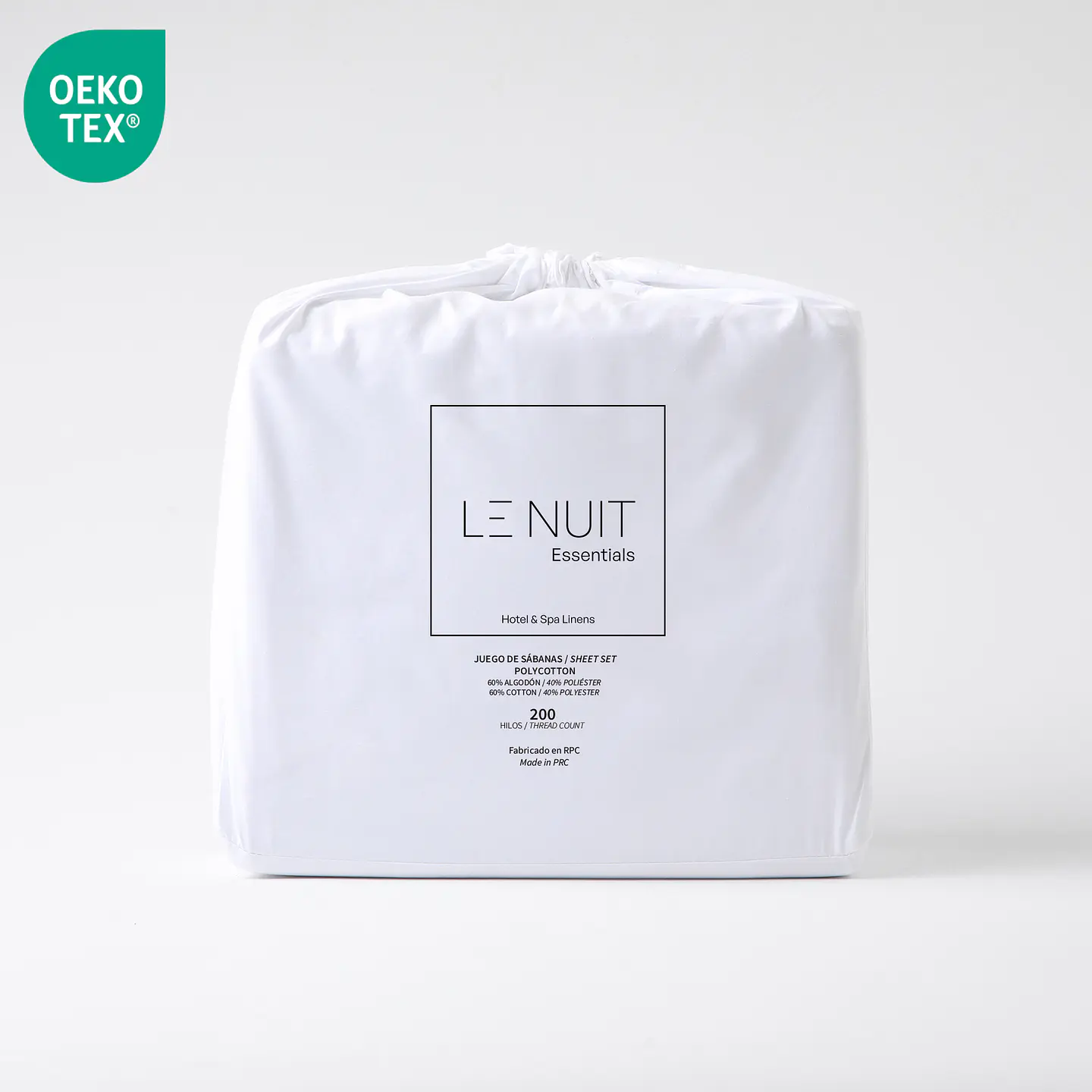 Sábanas King Polycotton 200 Hilos Essentials Liso Blanco 3