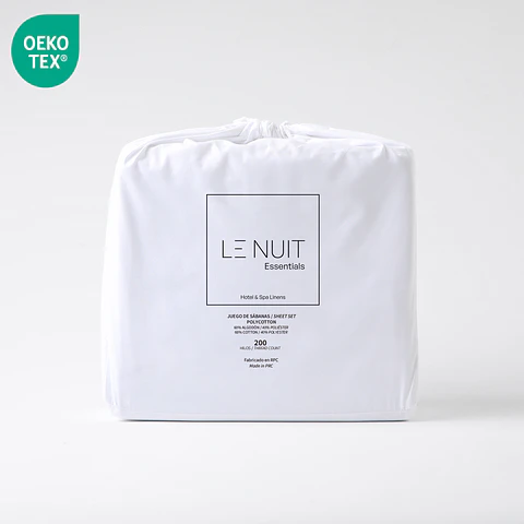 Sábanas 2 Plazas Polycotton 200 Hilos Essentials Liso Blanco