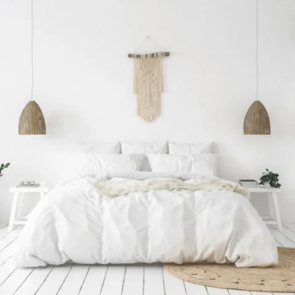 Sábanas 1,5 Plazas 100% Bambú 230 Hilos Essentials Liso Blanco 5