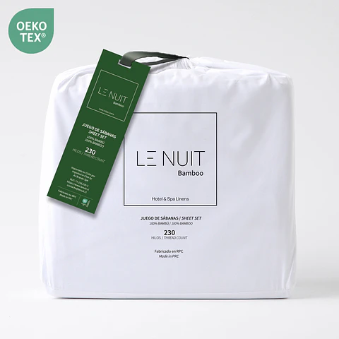 Sábanas King 100% Bambú 230 Hilos Essentials Liso Blanco