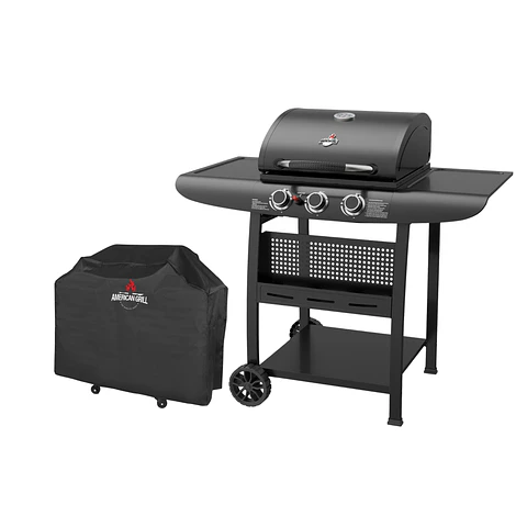 Set Parrilla a Gas 3 Quemadores Kansas Black + Funda S