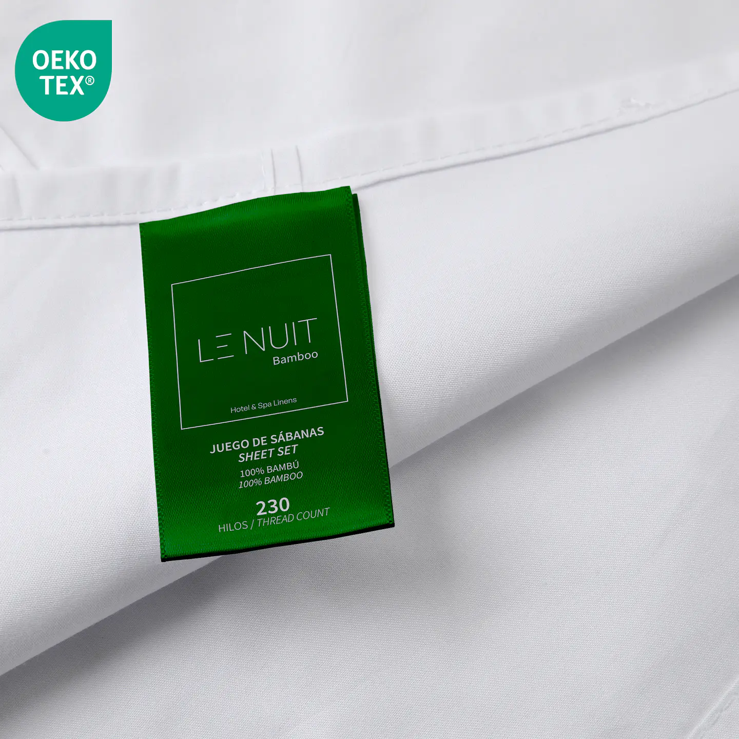 Sábanas King 100% Bambú 230 Hilos Essentials Liso Blanco 3