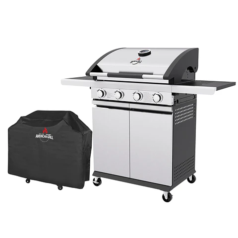 Set Parrilla a Gas 4 Quemadores New York Inox + Funda M