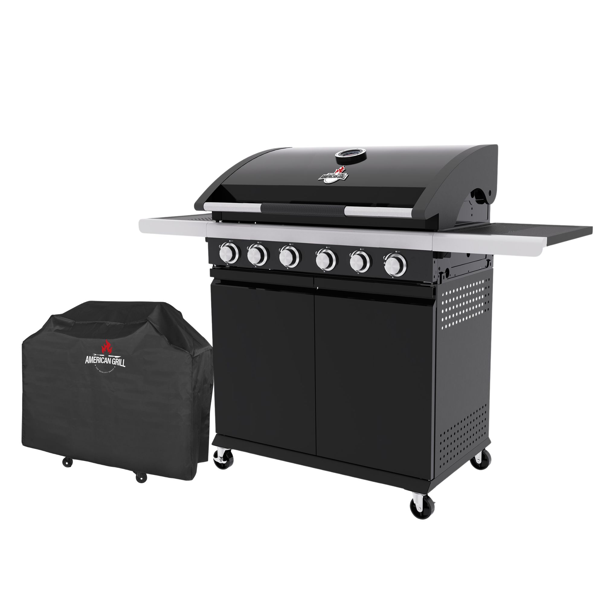 Set Parrilla a Gas 6 Quemadores Texas Black + Funda XL