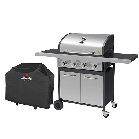 Set Parrilla a Gas 4 Quemadores Oregon Inox + Funda M