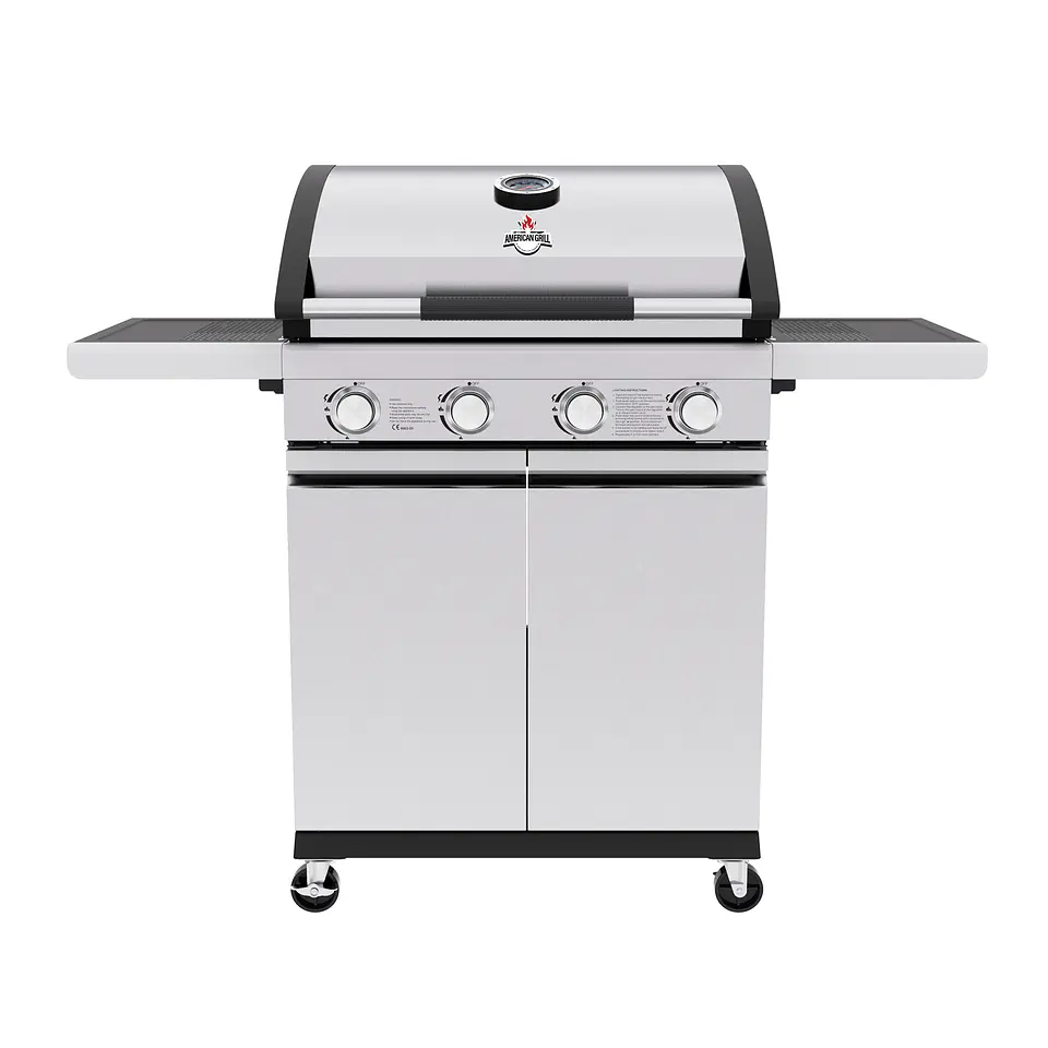 Set Parrilla a Gas 4 Quemadores New York Inox + Funda M 3