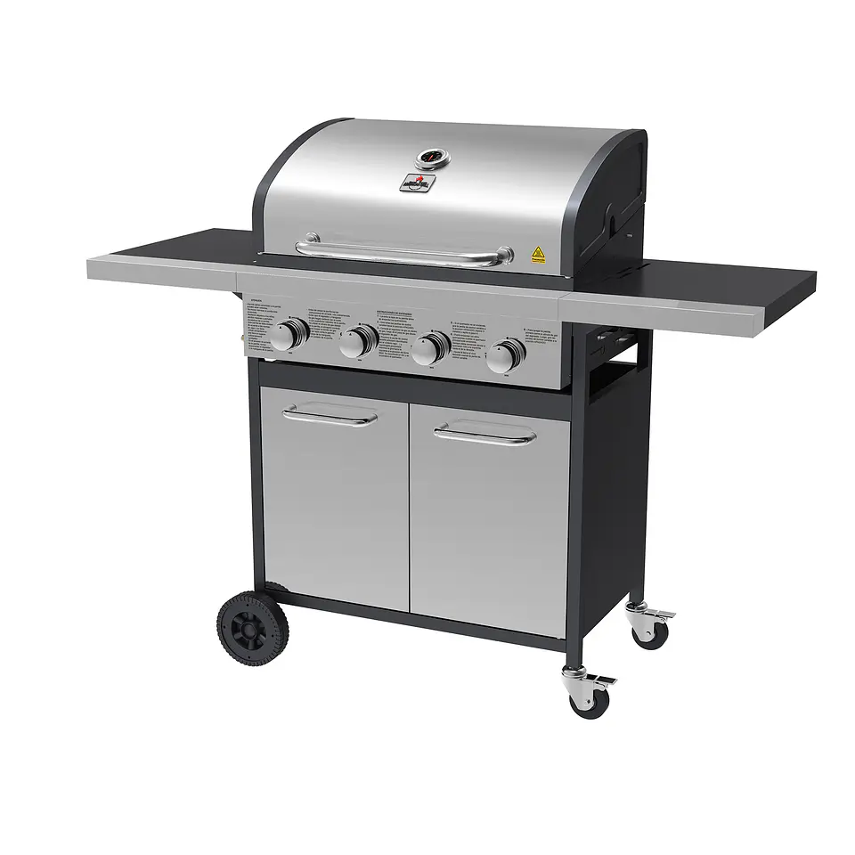 Set Parrilla a Gas 4 Quemadores Oregon Inox + Funda M 6