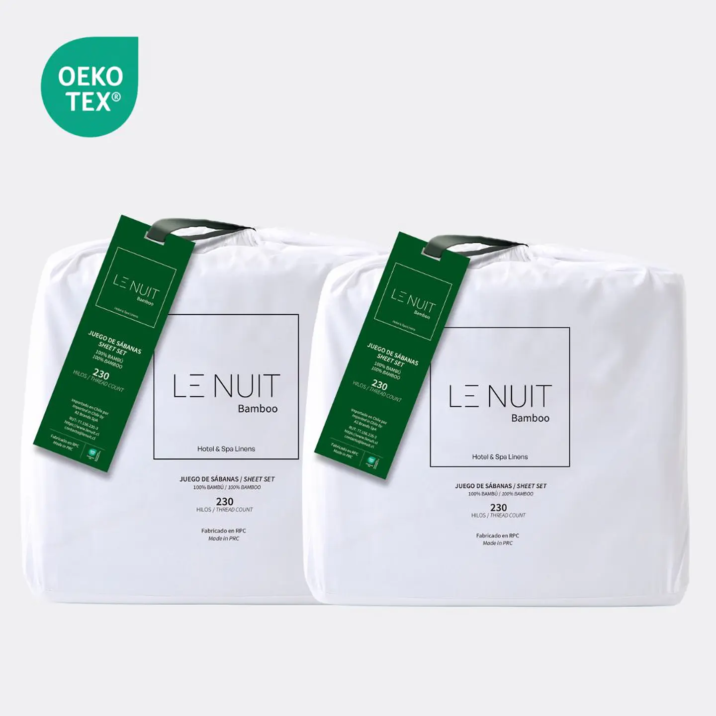 2 Sábanas 1 Plaza 100% Bambú 230 Hilos Essentials Liso Blanco 1