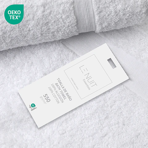 Set Toalla de Baño, Mano y Cara 550 grs/mt2 Essentials 100% Algodón Blanca