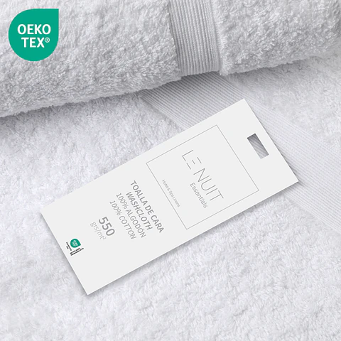Set Toalla de Baño, Mano y Cara 550 grs/mt2 Essentials 100% Algodón Blanca