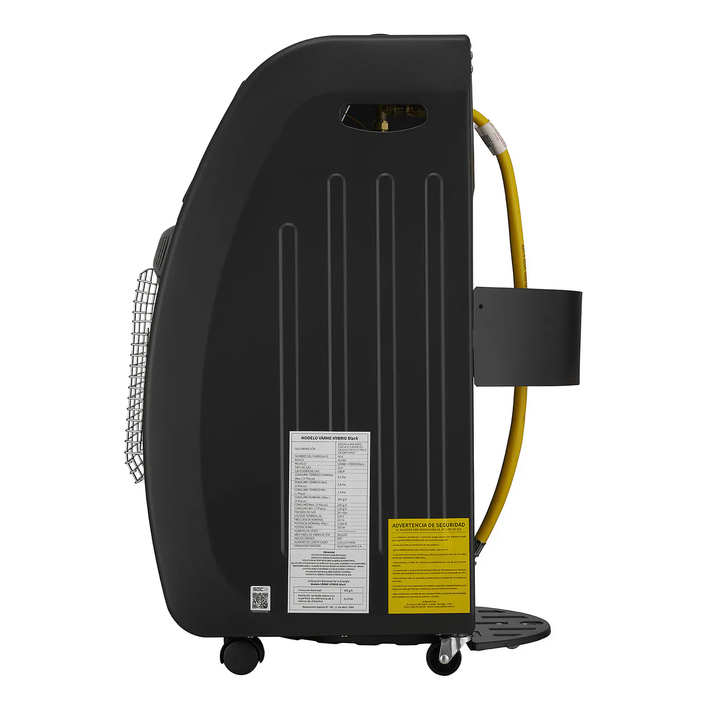 Estufa a Gas Hibrida 15 Kg 4.2Kw 1500W VARME HYBRID Black 6
