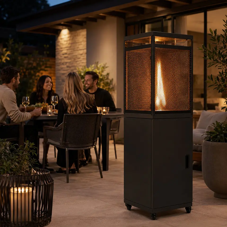 Estufa a Gas Exterior VULKAN Black Terraza Patio Jardn 6