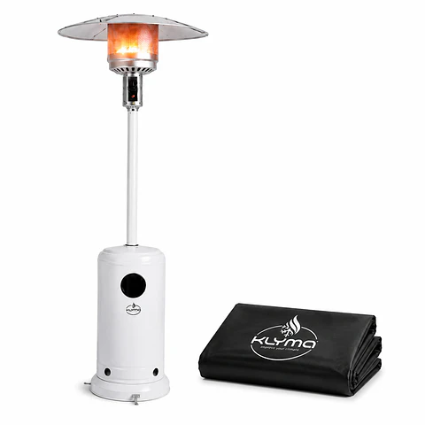 Estufa a Gas Exterior SETAX White + Funda Terraza Patio Jardín