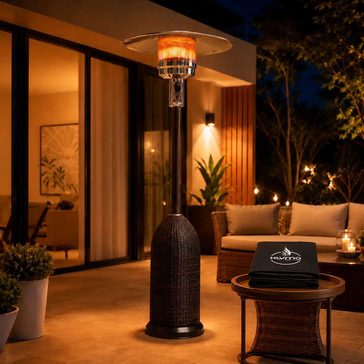 Estufa a Gas Exterior SETAX Rattan BLT + Funda Terraza Patio Jardín 6